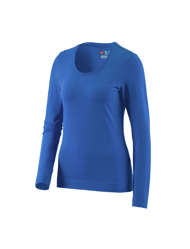 Shirts & Co.: e.s. Longsleeve cotton stretch, Damen + enzianblau 2