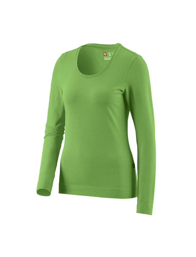 Shirts & Co.: e.s. Longsleeve cotton stretch, Damen + seegrün 2