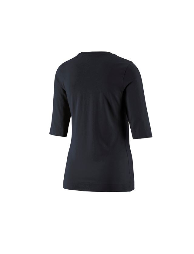Bovenkleding: e.s. Shirt 3/4-mouw cotton stretch, dames + zwart 2