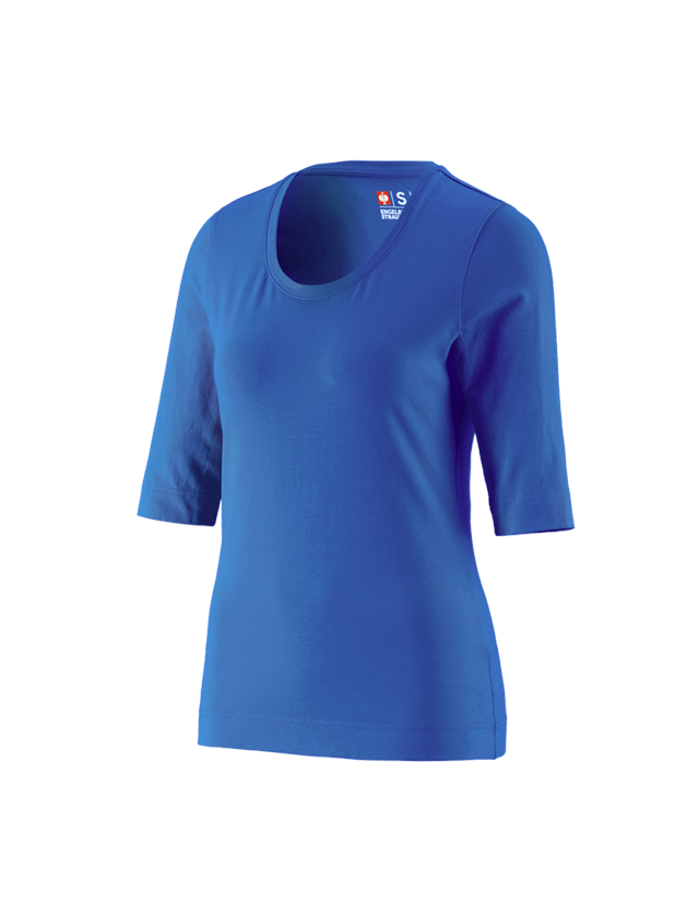 Themen: e.s. Shirt 3/4-Arm cotton stretch, Damen + enzianblau 2