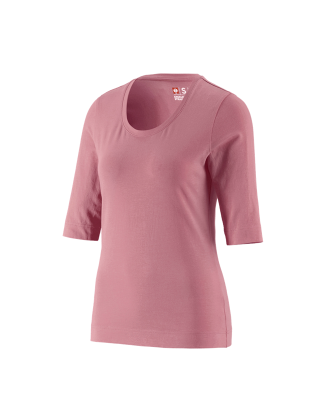 Installateurs / Plombier: e.s. Shirt à manches 3/4 cotton stretch, femmes + vieux rose