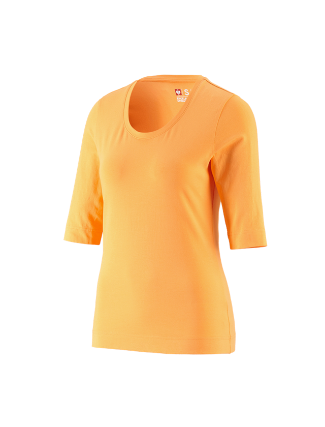 Bovenkleding: e.s. Shirt 3/4-mouw cotton stretch, dames + licht oranje