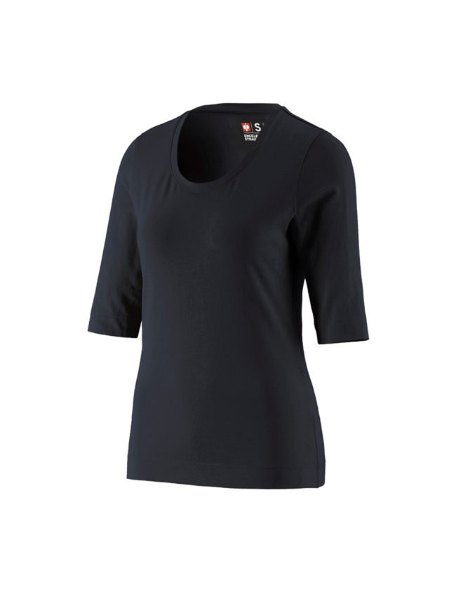 Installateur / Klempner: e.s. Shirt 3/4-Arm cotton stretch, Damen + schwarz 1
