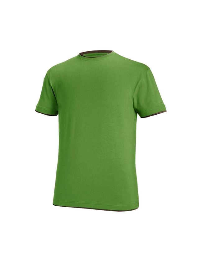 Bovenkleding: e.s. T-Shirt cotton stretch Layer + zeegroen/kastanje 2