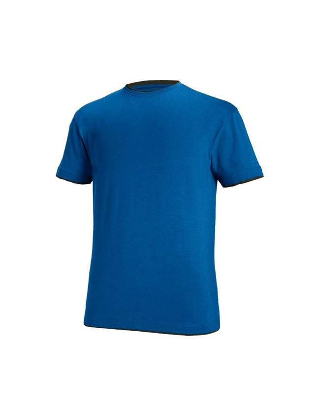 Hauts: e.s. T-Shirt cotton stretch Layer + bleu gentiane/graphite