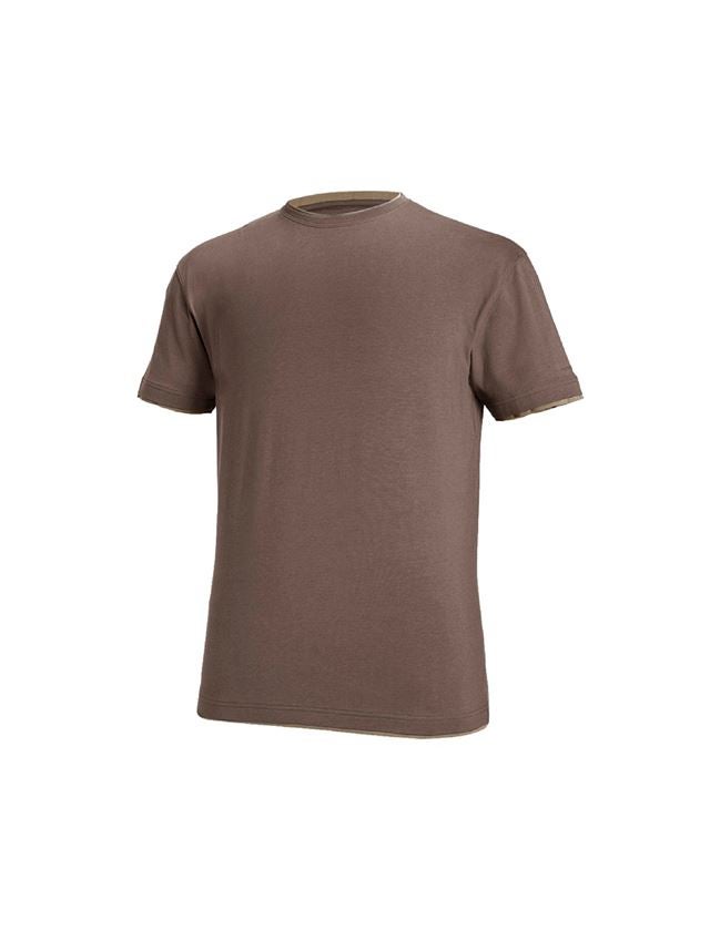Bovenkleding: e.s. T-Shirt cotton stretch Layer + kastanje/hazelnoot 2