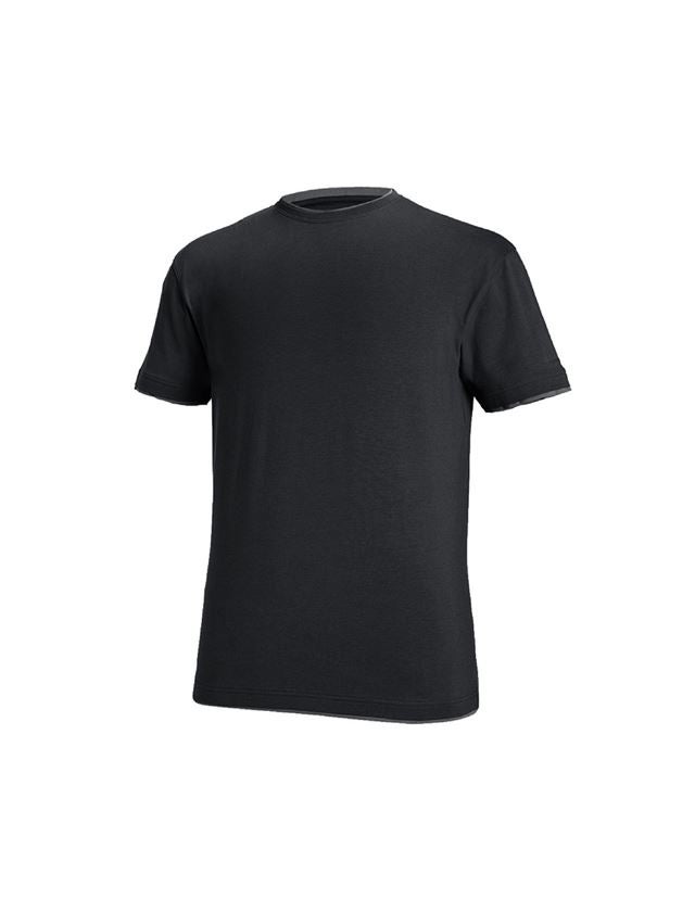 Bovenkleding: e.s. T-Shirt cotton stretch Layer + zwart/cement 2