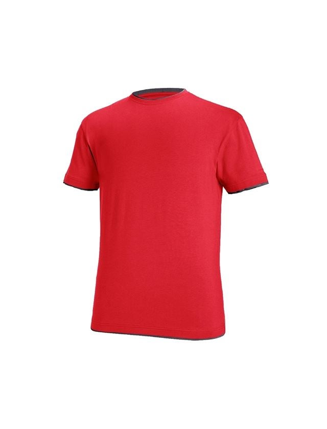 Bovenkleding: e.s. T-Shirt cotton stretch Layer + vuurrood/zwart 2