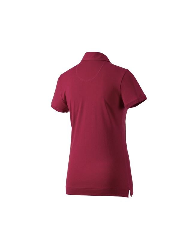 Bovenkleding: e.s. Polo-Shirt cotton stretch, dames + bordeaux 1