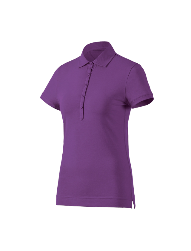Bovenkleding: e.s. Polo-Shirt cotton stretch, dames + violet
