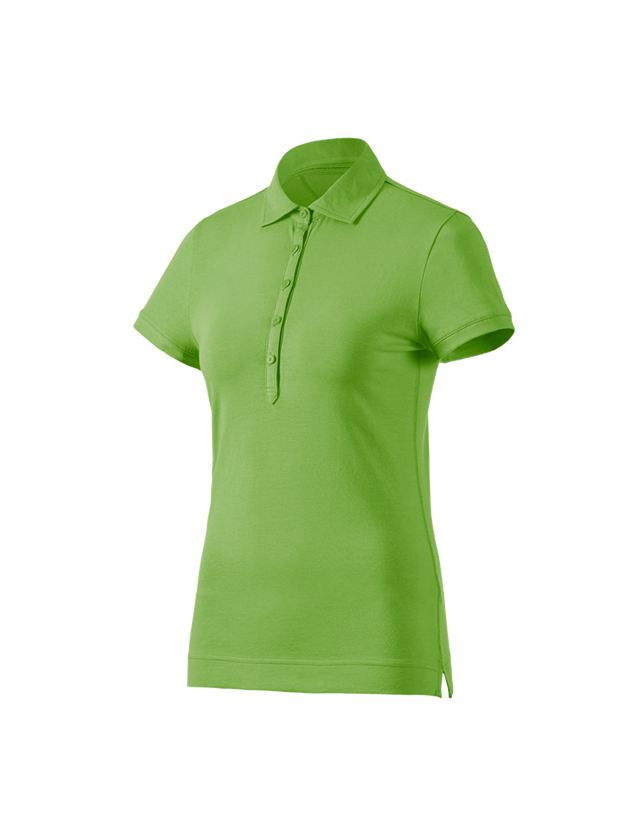 Bovenkleding: e.s. Polo-Shirt cotton stretch, dames + zeegroen