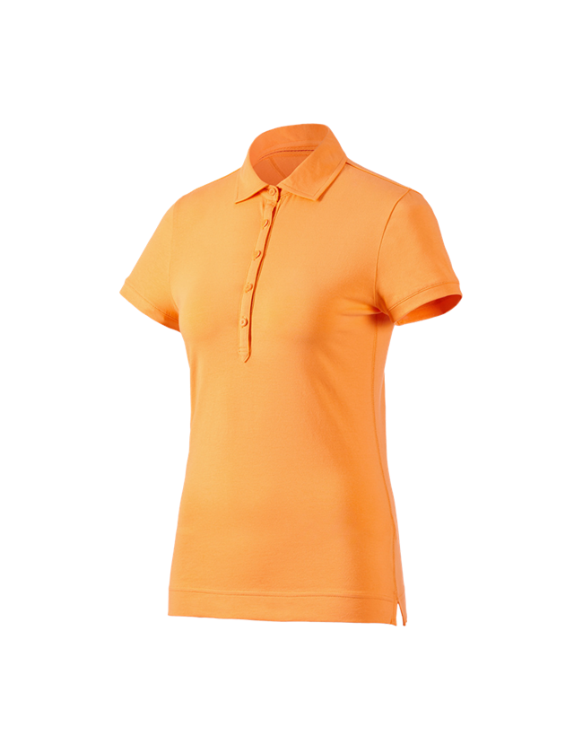 Bovenkleding: e.s. Polo-Shirt cotton stretch, dames + licht oranje