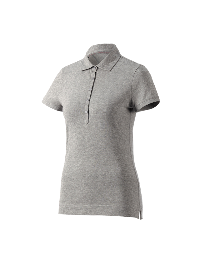 Onderwerpen: e.s. Polo-Shirt cotton stretch, dames + grijs mêlee