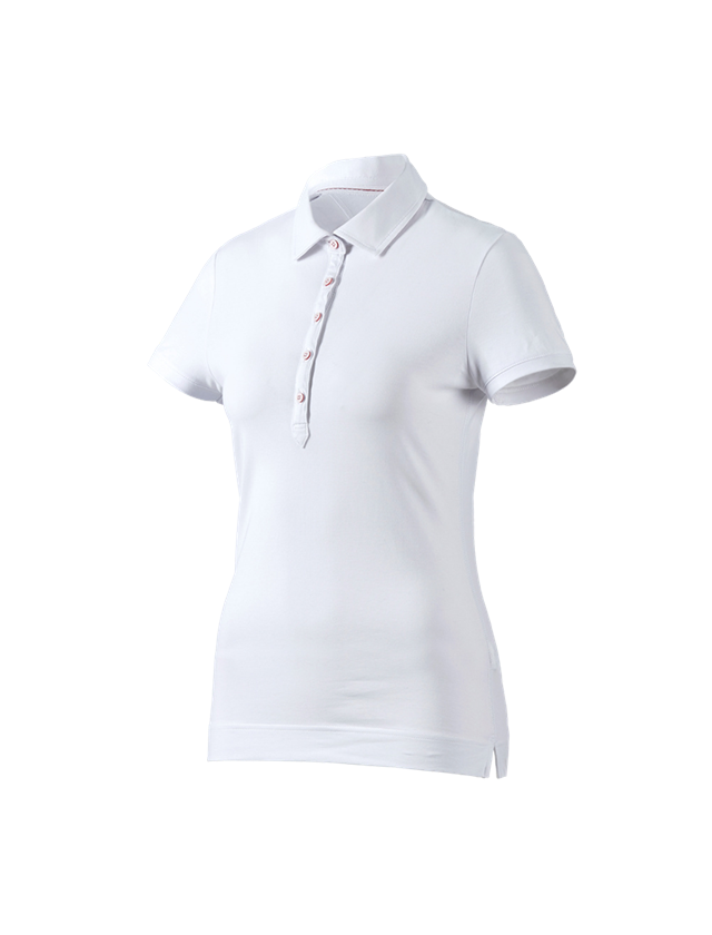 Onderwerpen: e.s. Polo-Shirt cotton stretch, dames + wit