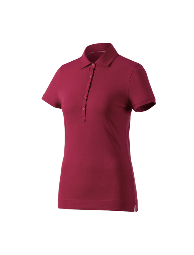 Bovenkleding: e.s. Polo-Shirt cotton stretch, dames + bordeaux