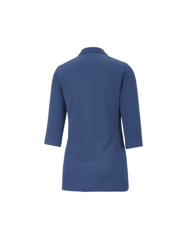 Shirts & Co.: e.s. Piqué-Polo 3/4 Arm cotton stretch, Damen + kobalt 1