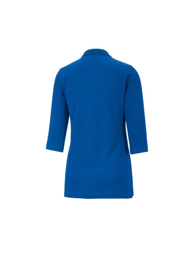 Shirts & Co.: e.s. Piqué-Polo 3/4 Arm cotton stretch, Damen + enzianblau 1