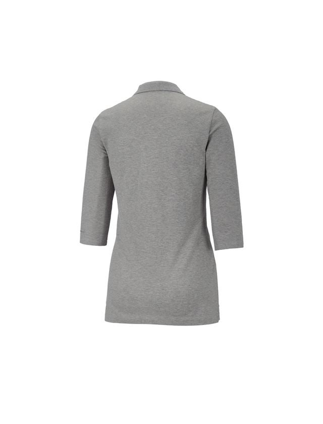 Shirts & Co.: e.s. Piqué-Polo 3/4 Arm cotton stretch, Damen + graumeliert 1