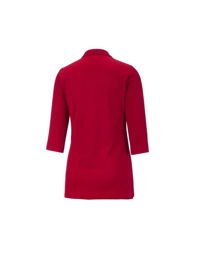 Shirts & Co.: e.s. Piqué-Polo 3/4 Arm cotton stretch, Damen + feuerrot 1