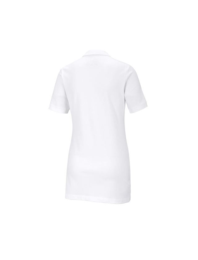Hauts: e.s. Pique-Polo cotton stretch, femmes, long fit + blanc 2