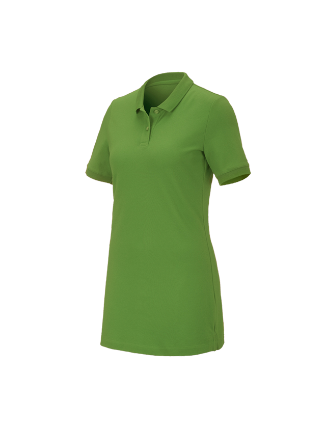 Hauts: e.s. Pique-Polo cotton stretch, femmes, long fit + vert d'eau 1
