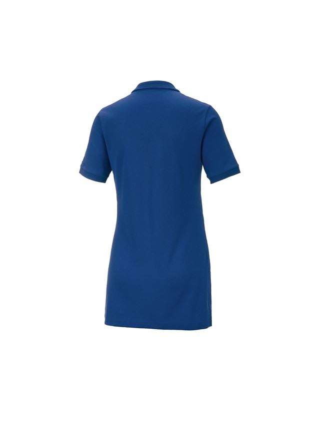 Shirts & Co.: e.s. Piqué-Polo cotton stretch, Damen, long fit + kornblau 2
