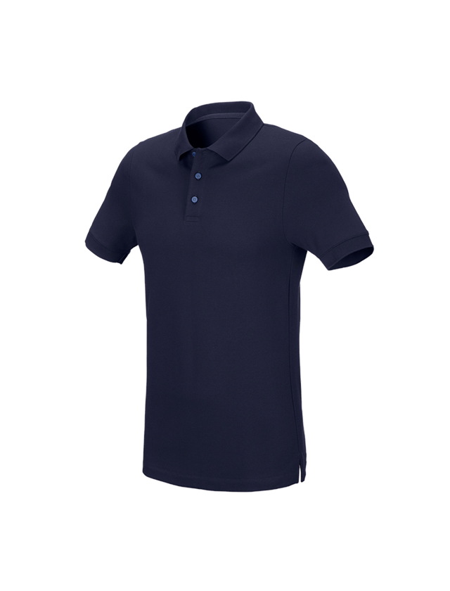 Shirts & Co.: e.s. Piqué-Polo cotton stretch, slim fit + dunkelblau 1