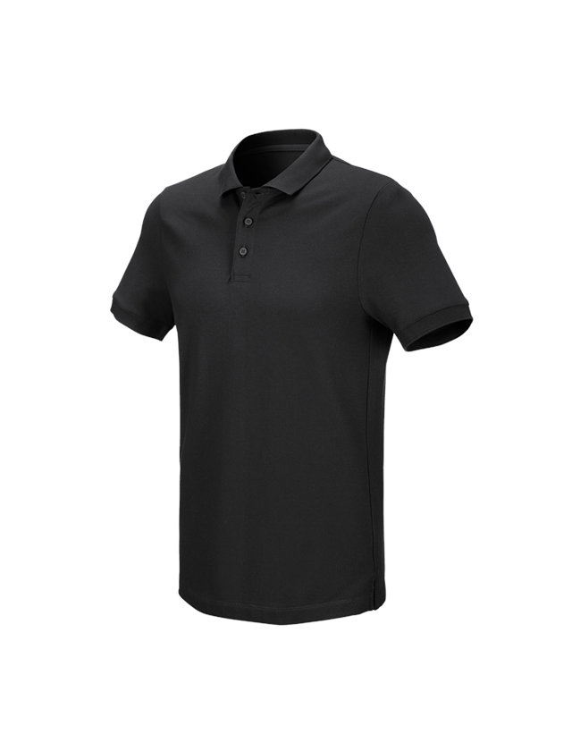 Shirts & Co.: e.s. Piqué-Polo cotton stretch + schwarz 1