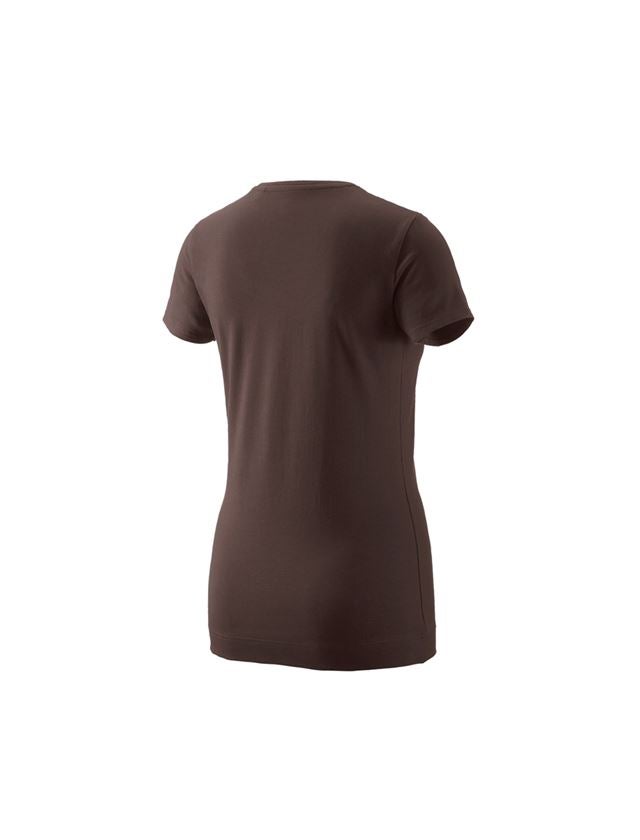 Hauts: e.s. T-Shirt 1908, femmes + marron/blanc 1