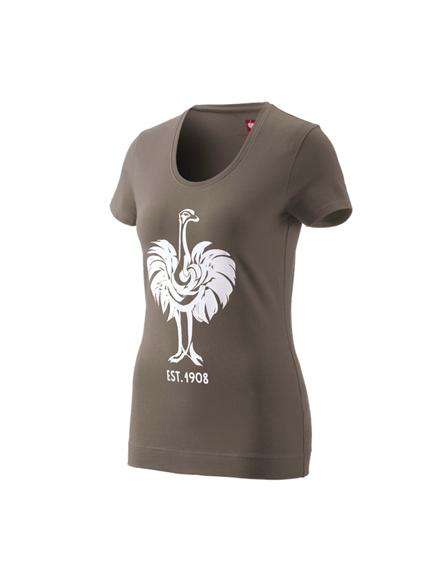 Shirts & Co.: e.s. T-Shirt 1908, Damen + stein/weiß