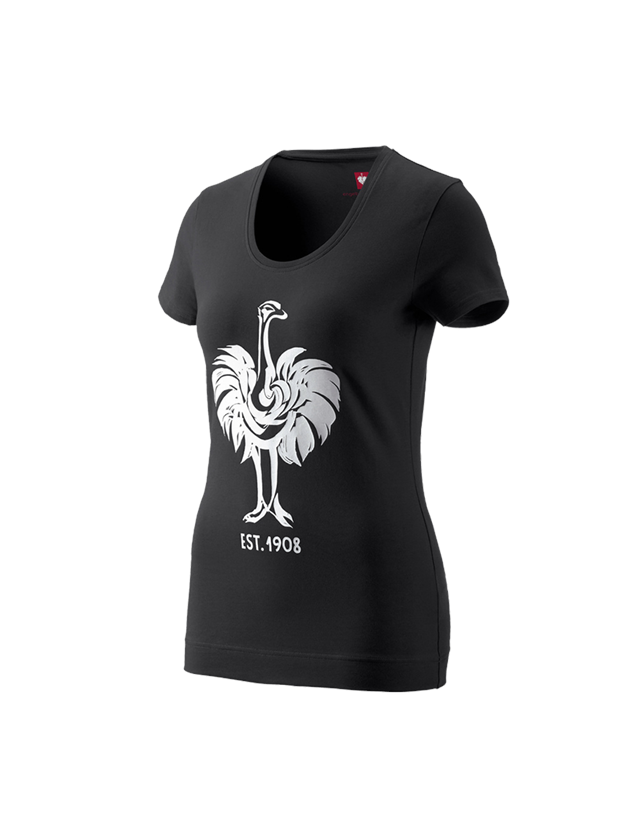 Hauts: e.s. T-Shirt 1908, femmes + noir/blanc