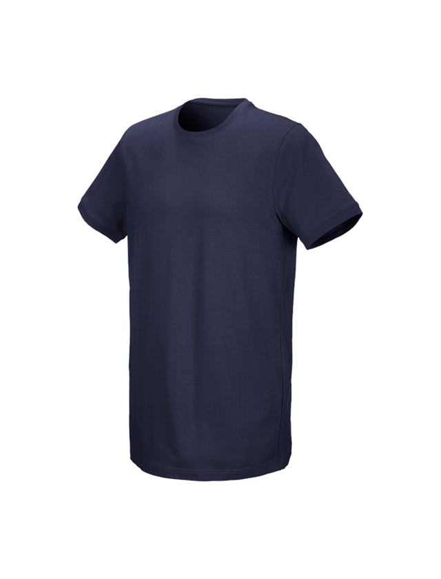 Shirts & Co.: e.s. T-Shirt cotton stretch, long fit + dunkelblau 1