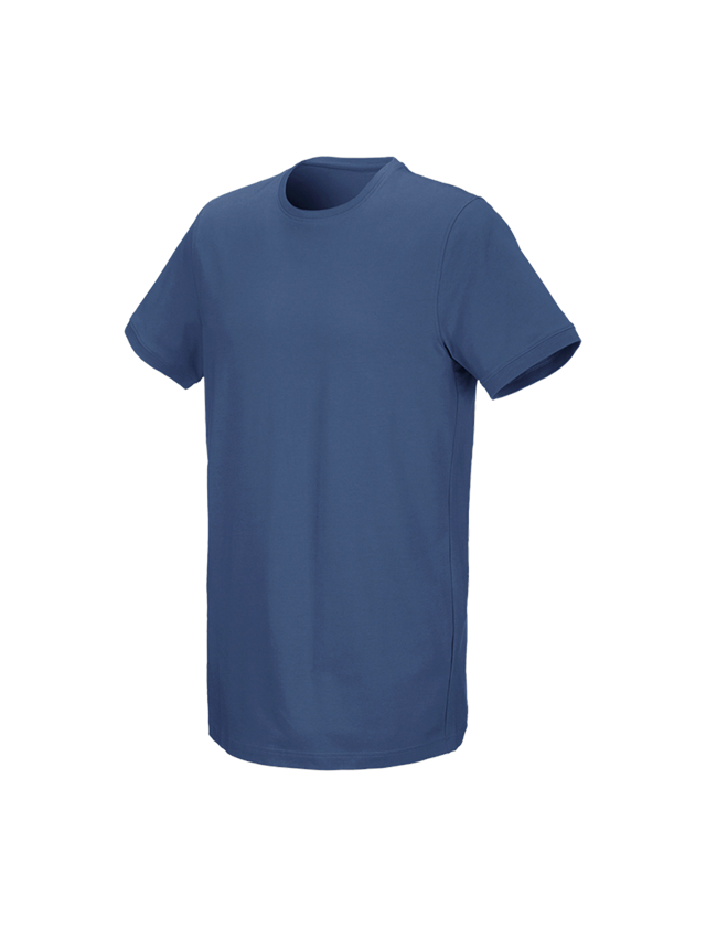 Shirts & Co.: e.s. T-Shirt cotton stretch, long fit + kobalt 1