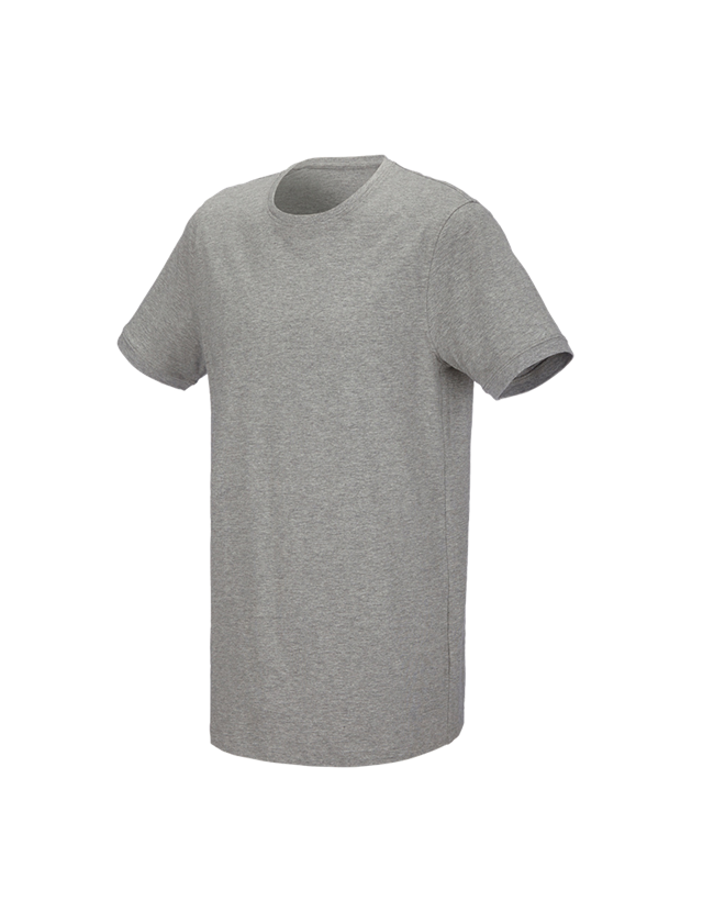 Bovenkleding: e.s. T-Shirt cotton stretch, long fit + grijs mêlee 1