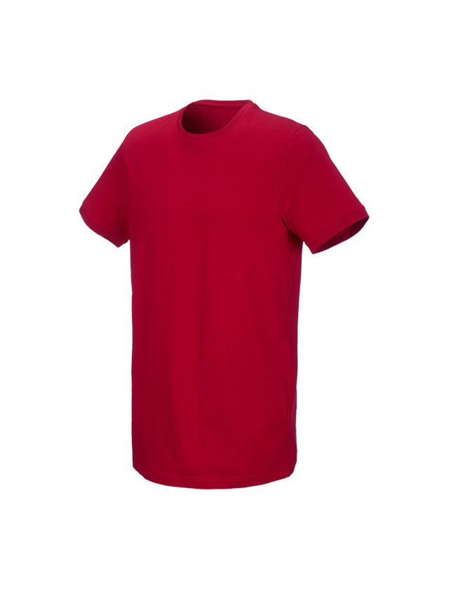 Shirts & Co.: e.s. T-Shirt cotton stretch, long fit + feuerrot 1