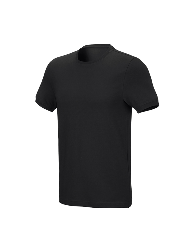 Bovenkleding: e.s. T-Shirt cotton stretch, slim fit + zwart 1