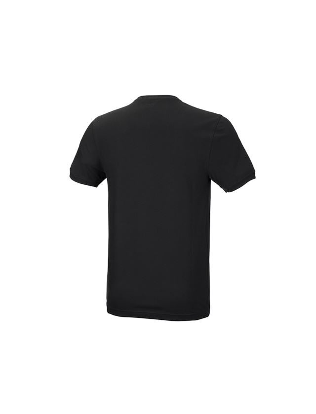Bovenkleding: e.s. T-Shirt cotton stretch, slim fit + zwart 2