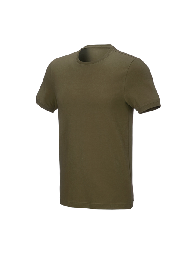 Bovenkleding: e.s. T-Shirt cotton stretch, slim fit + moddergroen 1
