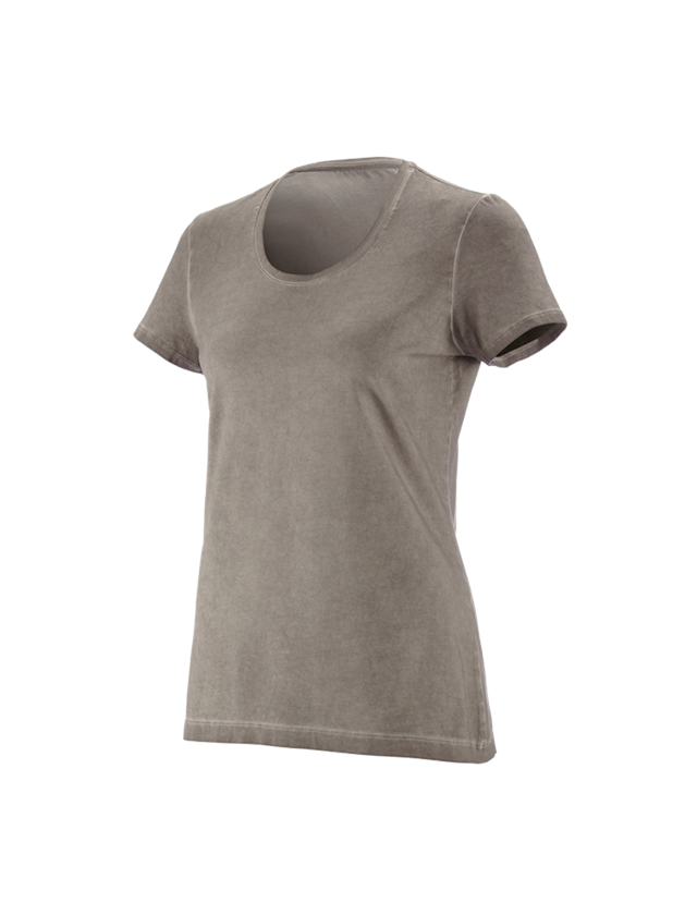 Bovenkleding: e.s. T-Shirt vintage cotton stretch, dames + taupe vintage 2