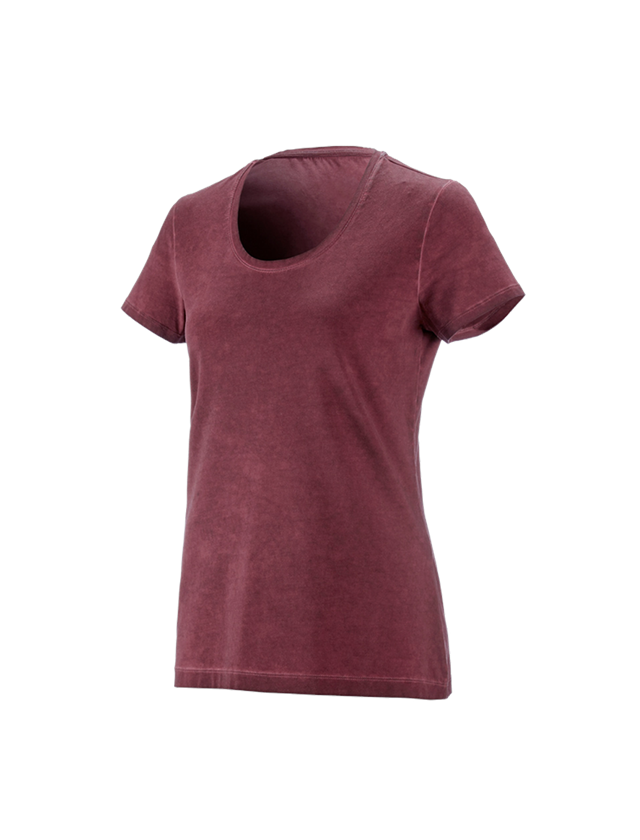 Bovenkleding: e.s. T-Shirt vintage cotton stretch, dames + robijn vintage