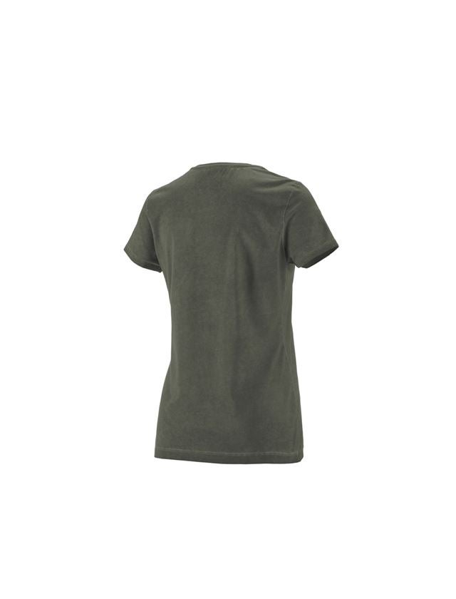 Hauts: e.s. T-Shirt vintage cotton stretch, femmes + vert camouflage vintage 4