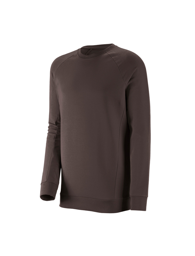Shirts & Co.: e.s. Sweatshirt cotton stretch, long fit + kastanie 1