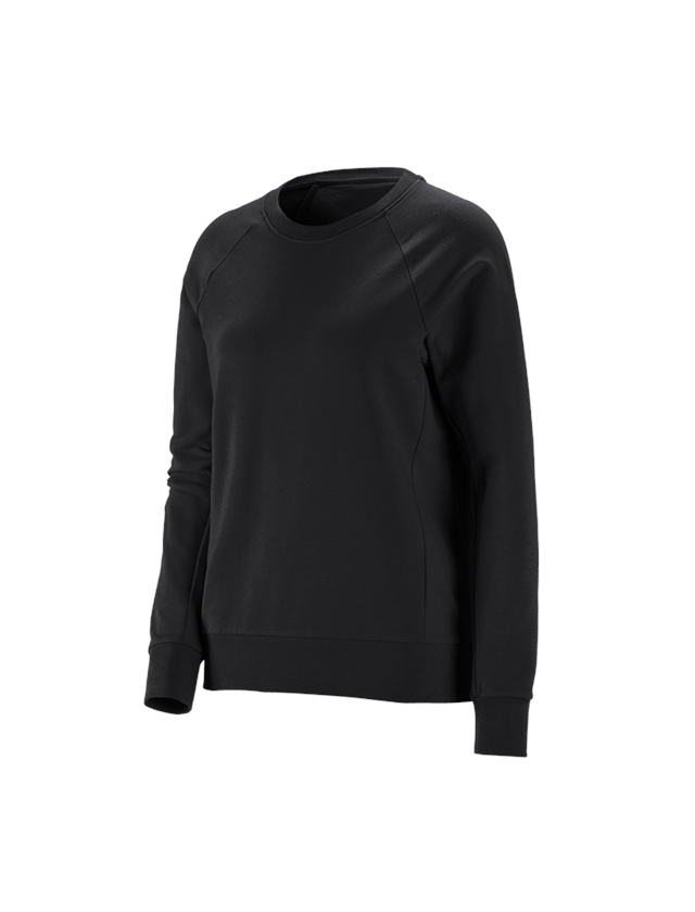 Bovenkleding: e.s. Sweatshirt cotton stretch, dames + zwart