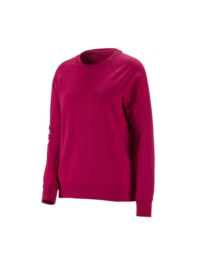 Thèmes: e.s. Sweatshirt cotton stretch, femmes + magenta