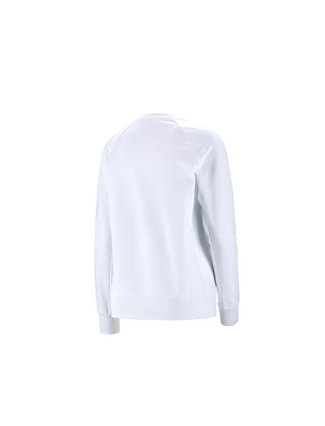 Hauts: e.s. Sweatshirt cotton stretch, femmes + blanc 1