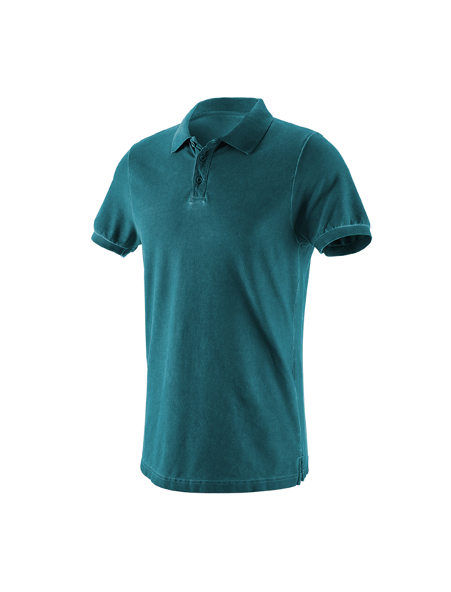 Loodgieter / Installateurs: e.s. Polo-Shirt vintage cotton stretch + donker cyaan vintage 2