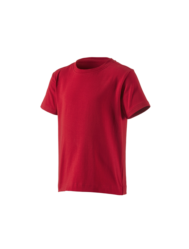 Bovenkleding: e.s. T-shirt cotton stretch, kinderen + vuurrood