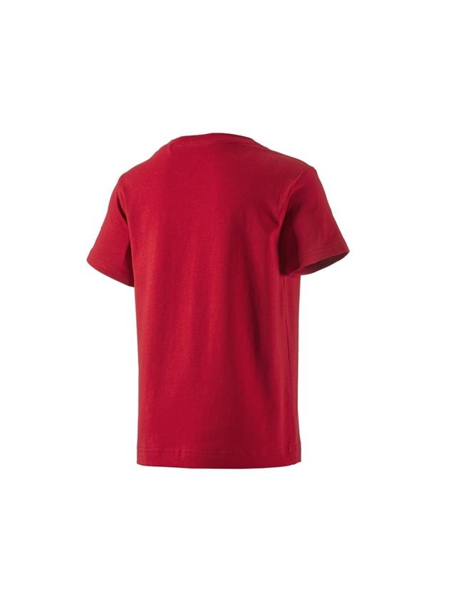 Hauts: e.s. T-shirt cotton stretch, enfants + rouge vif 1