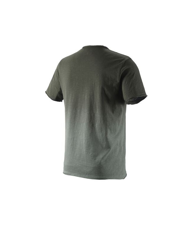 Bovenkleding: e.s. T-Shirt denim workwear + camouflagegroen vintage 1