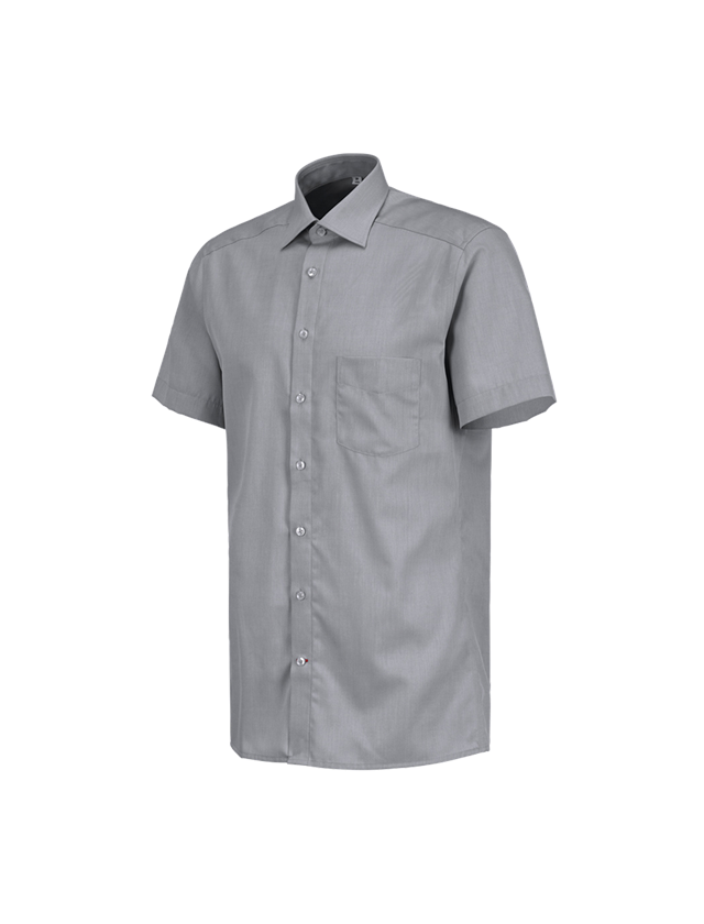 Shirts & Co.: Business Hemd e.s.comfort, kurzarm + grau melange